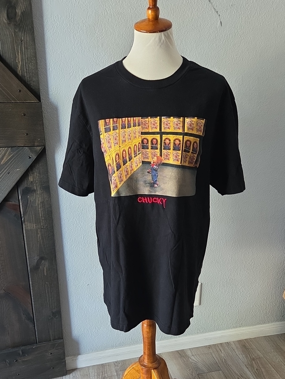 Black Graphic Chucky Doll  Movie Short-Sleeve T-Shirt XL